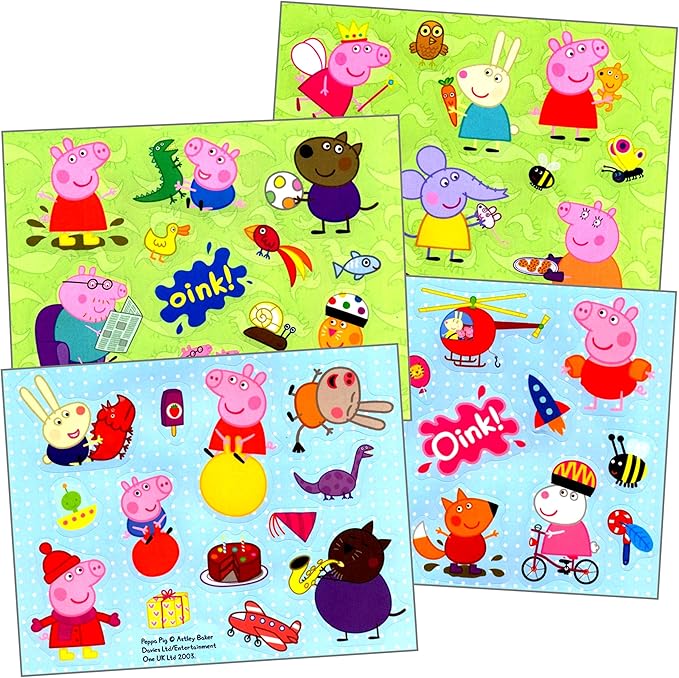 Peppa Coloring Books Stickers Activity Set - Bundle Includes Thomas The Train Coloring Book, Peppa Pig Coloring Book, Stickers, Reward Stickers, and More