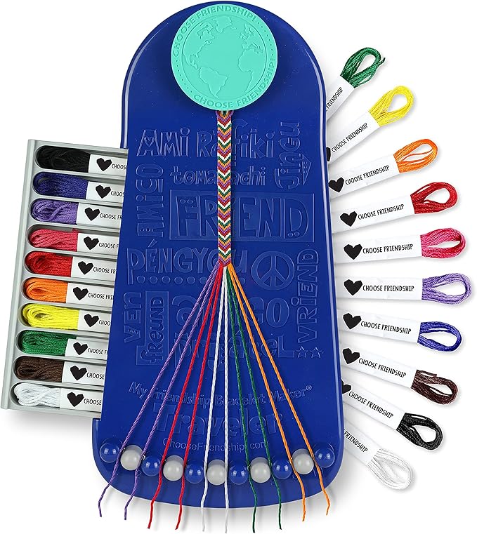 Choose Friendship, My Friendship Bracelet Maker®, an American Original | 20 Pre-Cut Threads - Makes Up to 8 Bracelets | Craft Kit, Kids Jewelry-Making Kit, Gifts for Girls 8-12