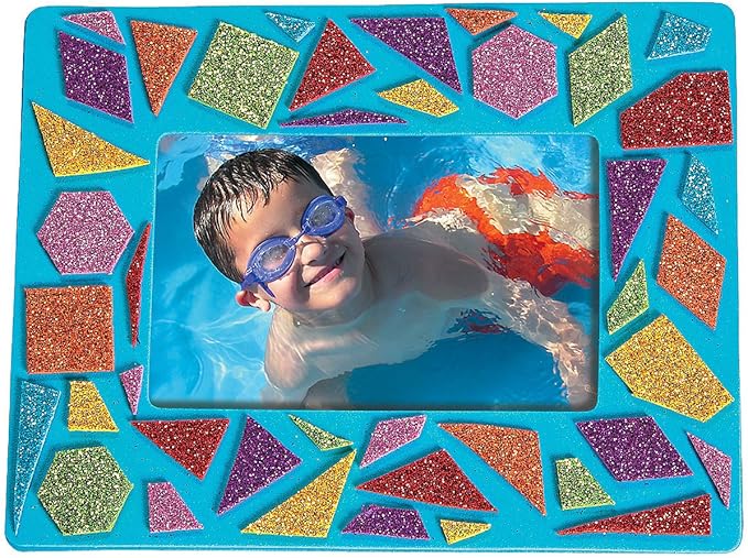 Fun Express Mosaic Picture Frame Magnets Craft Ki 6.5" x 5" - Fun Foam Frames for Kids' Crafts & Home Activities! Perfect for Creative Projects Makes 24