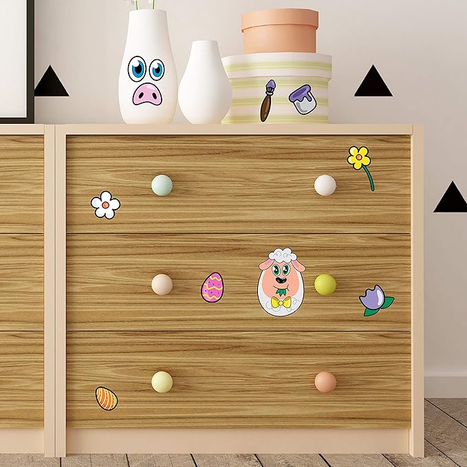 JOYIN 24 PCS Easter Stickers Mix and Match Make a Face Animal Stickers with Easter Egg Themed Pig, Bunny, Chicken, Cow, Sheep, Duck Party Favor Supplies, Art and Craft
