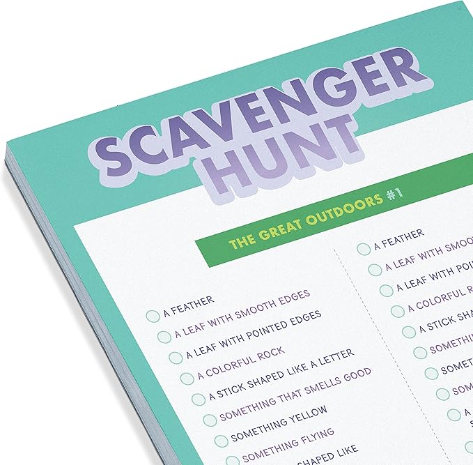 Knock Knock Vacation On-The-Go Game Pad, Vacation & at-Home Activities for Kids, 6 Games (Hangman, Scavenger Hunt, Finish The Doodle, Dots & Boxes, Mazes, Fortune Teller), 6 x 9-inches