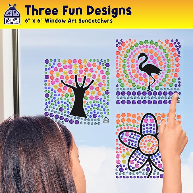 SUNGEMMERS Window Art Kids Crafts - Fun Arts and Crafts for Kids Ages 8-12 & Birthday Gifts for Girls 6 7 8 9 10 Year Old - Crafts for Girls 8-12, Valentines Gifts for Kids 6-8 7-10, Toys for Ages 5-7