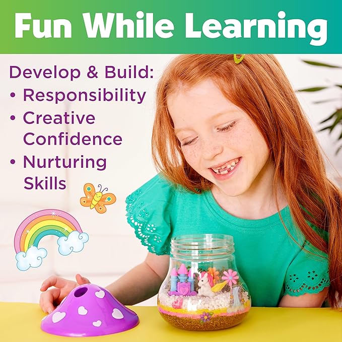 Creativity for Kids Plant and Grow Unicorn Forest: Terrarium Kit for Kids, Unicorn Toys and STEM Kits for Kids, Arts and Crafts for Girls Ages 6-8+