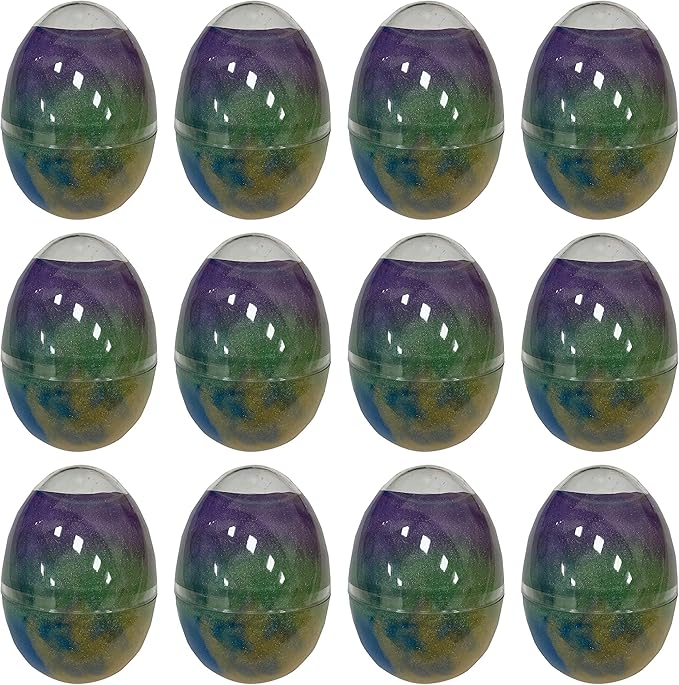 Squeeze Craft Slime Putty Easter Egg - Pack of 12 Colorful Galaxy Sludgy Gooey Fidget Kit for Sensory and Tactile Stimulation, Stress Relief, Prize, Party Favor, Educational Game