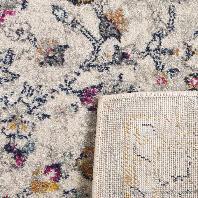 SAFAVIEH Evoke Collection 2'2" x 7' Ivory/Grey EVK288A Oriental Medallion Distressed Non-Shedding Living Room Entryway Foyer Hallway Bedroom Runner Rug