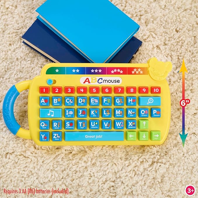 Just Play ABCmouse®, Level-Up Learning Keyboard, 3 Learning Modes, Learning and Education, Pretend Play, Kids Toys for Ages 3 Up