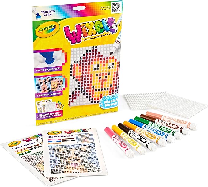 Crayola Wixels Animals Activity Kit, Pixel Art Coloring Set, Gift for Kids, Ages 6, 7, 8, 9