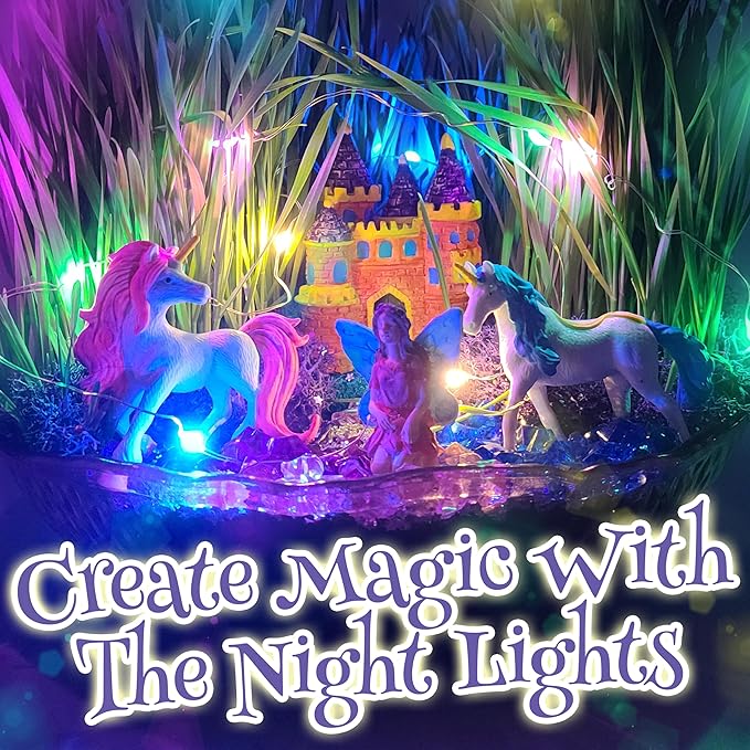 Unicorn Fairy Garden Kit for Kids | Light Up Fairy Unicorn Terrarium Kit | Science STEM Toys Presents | Unicorn Arts and Crafts Stuff for Little Girls Age 4 5 6 7 8-12 Year Old Girl Gift