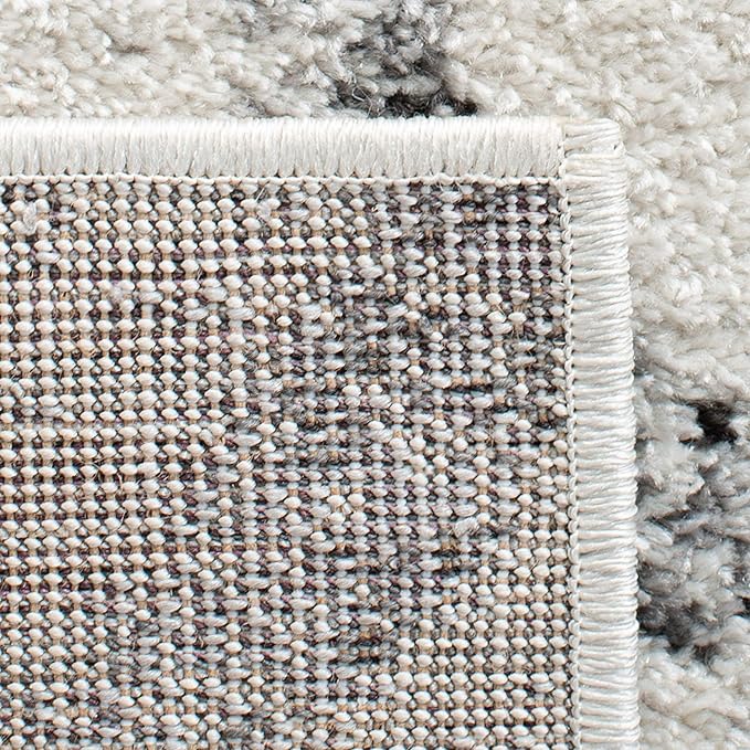 SAFAVIEH Adirondack Collection Runner Rug - 2'6" x 8', Ivory & Grey, Modern Geometric Distressed Design, Non-Shedding & Easy Care, Ideal for High Traffic Areas in Living Room, Bedroom (ADR253A)