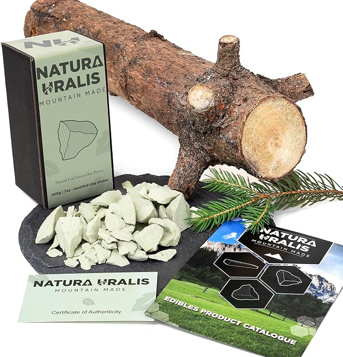Ural Green Clay | 7oz of Natural Green Clay, Pastel to Verdant Green - Amazing Crunch, Satisfying Earthy, Velvety and Firm Texture, ASMR Sensation