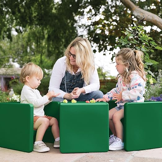 ECR4Kids Tri-Me 3-In-1 Cube Chair, Kids Furniture, Green