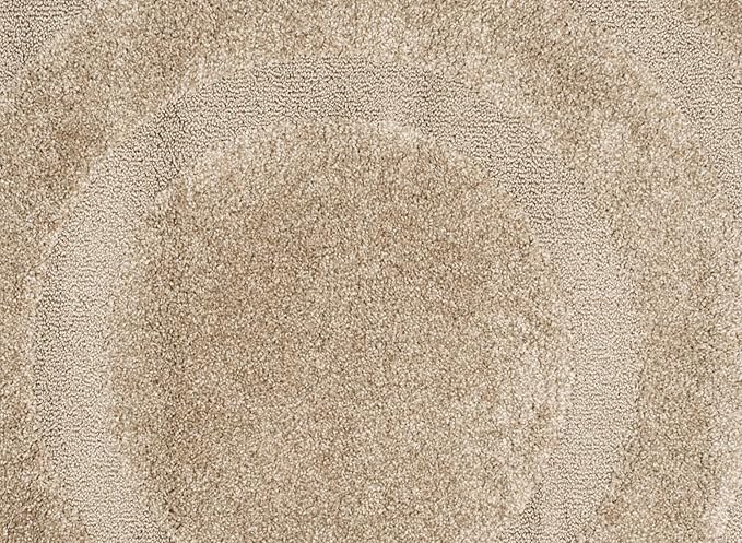 SAFAVIEH Florida Shag Collection Area Rug - 4' Round, Beige & Beige, Border Design, Non-Shedding & Easy Care, 1.2-inch Thick Ideal for High Traffic Areas in Living Room, Bedroom (SG454-1313)