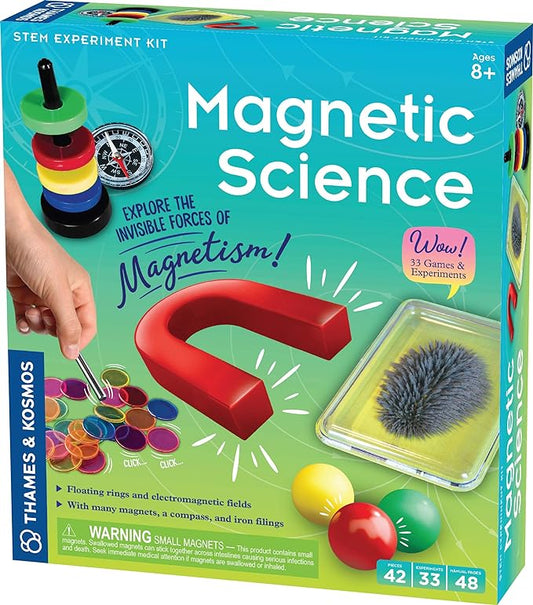 Thames & Kosmos Magnetic Science | 33 STEM Experiments | Ages 8+ | Learn About Earth’s Magnetic Poles | Discover How Invisible Magnetic Fields Work | Full-Color 48-Page Manual