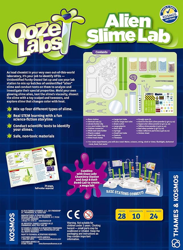 Thames & Kosmos Ooze Labs: Alien Slime Lab Science Experiment Kit & Lab Setup, 10 Experiments with Slime | A Parents' Choice Recommended Award Winner