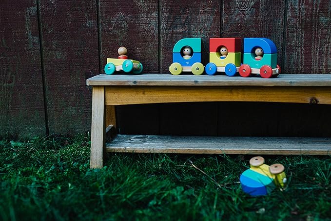 12 Piece Tegu Magnetic Tram Building Block Set, Big Top