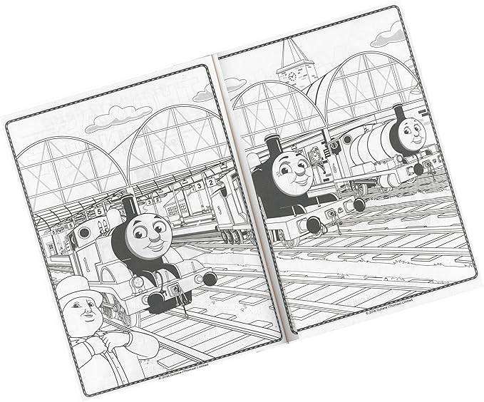 Thomas The Train Coloring Book with Thomas and Friends Stickers Bundle with Thomas The Train Stickers and 2-Sided Door Hanger