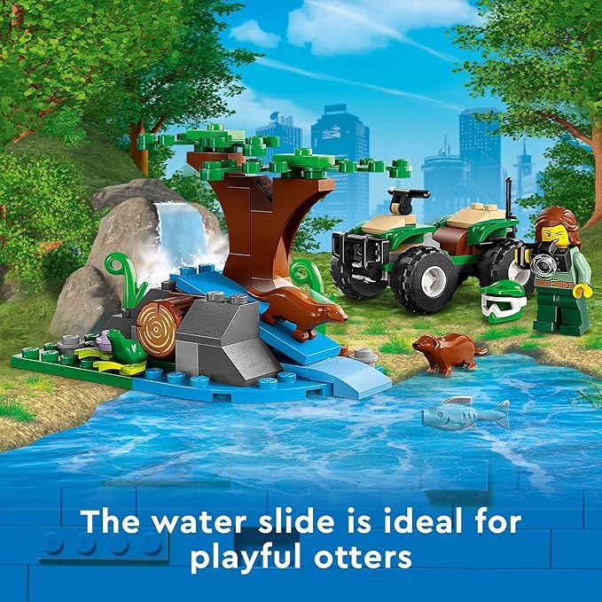 LEGO City ATV and Otter Habitat, 60394 Off-Roader Quad Bike Toy Car for Kids Age 5 Plus, Animal Playset with Wildlife Figures, Learning to Build Nature Set