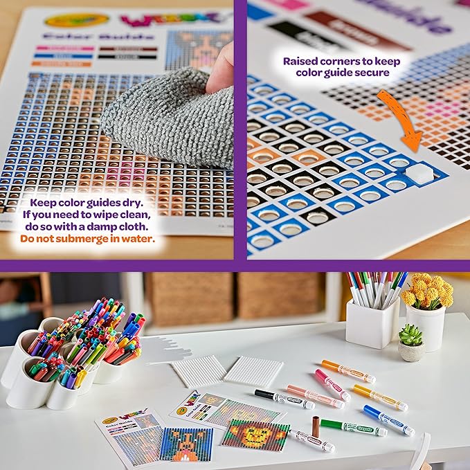 Crayola Wixels Animals Activity Kit, Pixel Art Coloring Set, Gift for Kids, Ages 6, 7, 8, 9
