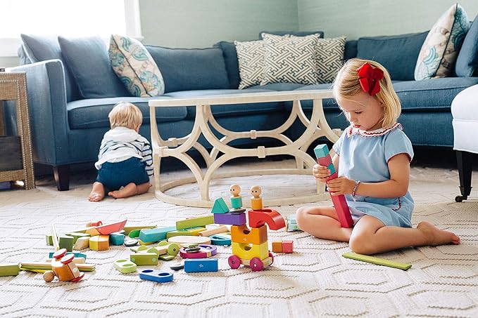 12 Piece Tegu Magnetic Tram Building Block Set, Big Top