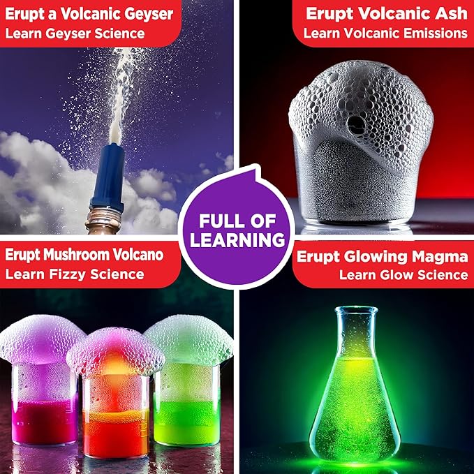 Doctor Jupiter Volcano Science Kit for Kids Ages 8-9-10-11-12-13-14 | Birthday Gift Ideas for Boys & Girls 8+ Years Old | STEM Toy with 50+ Experiments | Learning & Educational Kits