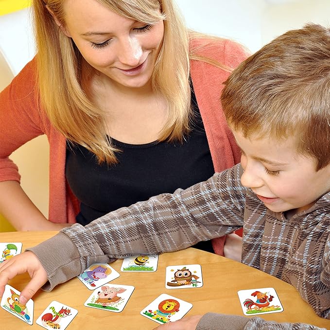 Hebayy Memory Matching Game, 72 PCS Animals Matching Cards for Toddlers 36 Designs Memory Cards Educational Learning Toys for Preschool 4 5 6 Years Old
