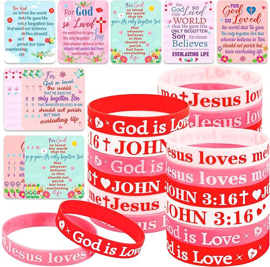 Moon Boat 72PCS Valentines Day Bracelets Cards Set: Silicone Rubber Wristbands Bulk Party Favors, Valentine's Gifts Crafts