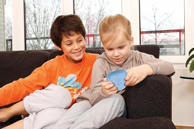 LEXiBOOK, Frozen, Bilingual Interactive Card Reader, Spanish/English, 150 Double-Sided Educational Cards, Educational Quiz & flashcard Machine, Blue/Purple, JCR10FZi2