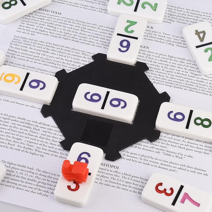 Queensell Large Double Nine Dominoes Set - Mexican Train Dominoes Set - Double 9 Dominos - Best for 2-6 Players