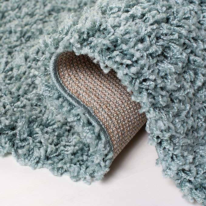 SAFAVIEH Athens Shag Collection Runner Rug - 2'3" x 8', Seafoam, Non-Shedding & Easy Care, 1.5-inch Thick Ideal for High Traffic Areas in Living Room, Bedroom (SGAS119D)