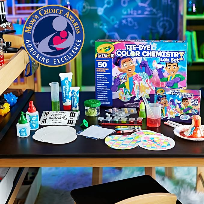 Crayola Tie Dye Color Chemistry Set for Kids, STEAM/STEM Activities, Educational Toy, Ages 7, 8, 9, 10