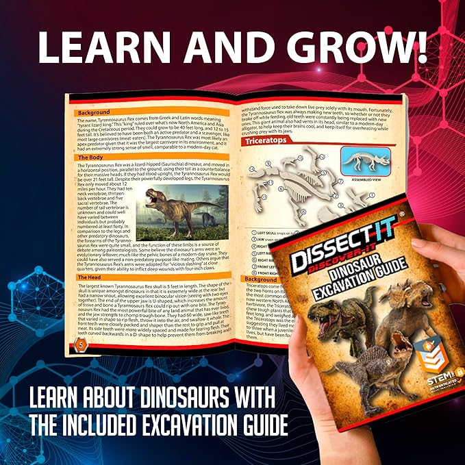 Top Secret Toys Dissect-It Discover-It Dinosaur Dig Kit, Dissecting Gel Kids Science Kit Project to Learn Anatomy, STEM Toys for Boys & Girls Ages 6+