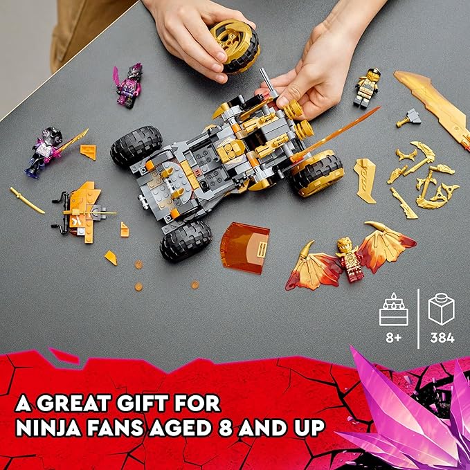 LEGO NINJAGO Cole’s Dragon Cruiser Car Toy, 71769 Ninja Toys with Golden Kai, Cole and Snake Warrior Minifigures, Gifts for Kids, Boys & Girls