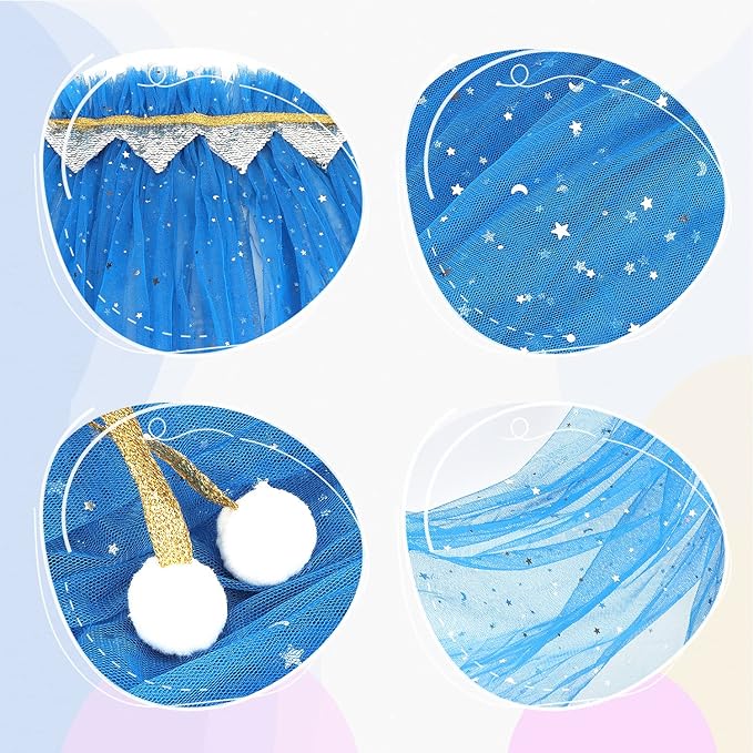 10 Pieces Princess Cape Set Dress up Clothes for Little Girls Party Cosplay Cloak with Jewelry Tiara Crown Wand Gloves