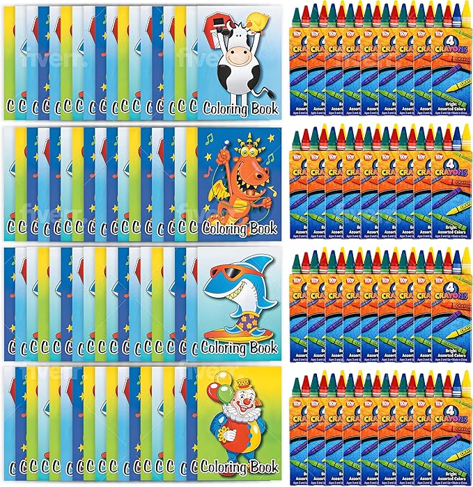 Bulk 144 Coloring Books & Crayons For Kids (144 Books & Crayons)
