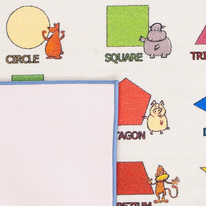 SAFAVIEH Kids Playhouse Collection Accent Rug - 3'3" x 5'3", Beige & Blue, Non-Shedding Machine Washable & Slip Resistant Ideal for High Traffic Areas for Boys & Girls in Playroom (KPH225A)