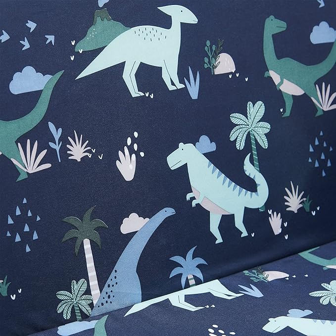 Ulax furniture Children Sofa Chair for Reading, Kids FILP-Out Polyurethane Chair, Lightweight, Convertible Sofa to Sleeper Couch (Navy Dinosaur)