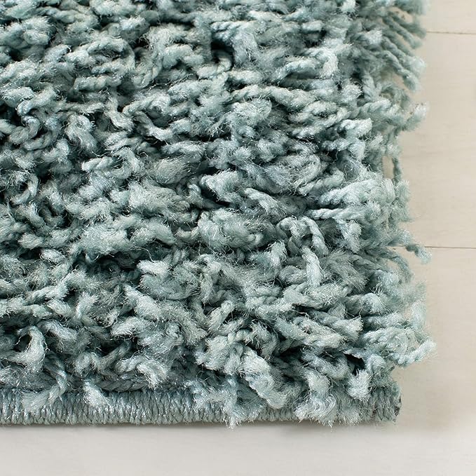 SAFAVIEH Athens Shag Collection Runner Rug - 2'3" x 8', Seafoam, Non-Shedding & Easy Care, 1.5-inch Thick Ideal for High Traffic Areas in Living Room, Bedroom (SGAS119D)