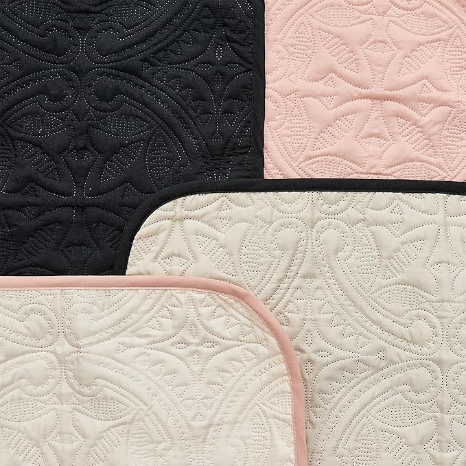 Great Bay Home Reversible Recliner Chair Cover - Washable Slipcover Furniture Protector with Elastic Straps - Chair Cover for Dogs, Kids, and Pets - Quilted & Stitched Detail (Recliner, Black/Taupe)