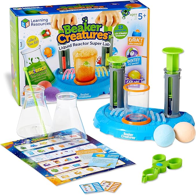 Learning Resources Beaker Creatures Liquid Reactor Super Lab,Ages 5+,15 pieces, Homeschool, STEM, Science Exploration Toy, Science Kit