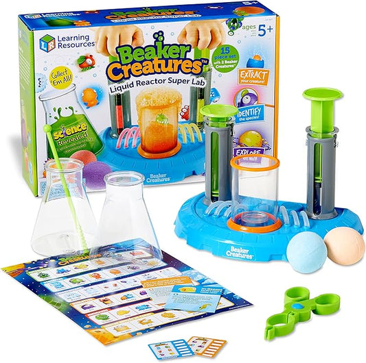Learning Resources Beaker Creatures Liquid Reactor Super Lab,Ages 5+,15 pieces, Homeschool, STEM, Science Exploration Toy, Science Kit