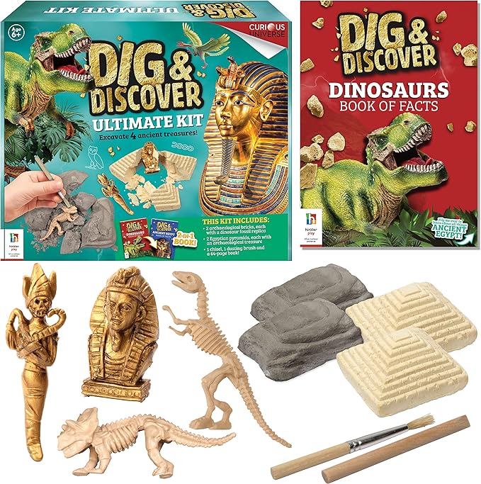 Hinkler Dig & Discover Ultimate Kit - DIY Science and Geology for Kids - Uncover Treasure and Fossils - Ancient History for Kids - STEM Skills for Kids Aged 8 to 14 - Archaeology Basics