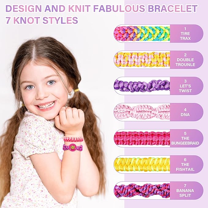 Dpai Friendship Bracelet Making Kit for Girls,DIY Arts and Crafts Toys,Jewelry String Maker Kit,The Best Birthday Gifts Ideas for Girls 6 7 8 9 10 11 12+ Years Old(Double Purple