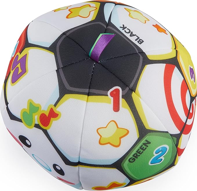 Fisher-Price Baby to Toddler Toy Laugh & Learn Singin’ Soccer Ball Musical Plush with Educational Phrases for Infants Ages 6+ Months (Amazon Exclusive)