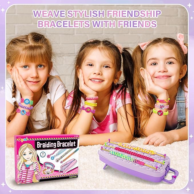 Dpai Friendship Bracelet Making Kit for Girls,DIY Arts and Crafts Toys,Jewelry String Maker Kit,The Best Birthday Gifts Ideas for Girls 6 7 8 9 10 11 12+ Years Old(Double Purple