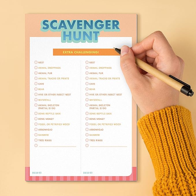 Knock Knock Camping On-The-Go Game Pad, Glamping & Outdoor Activities for Kids, 6 Games (Finish The Doodle, Sudoku, Scavenger Hunt, Super Tic-Tac-Toe, Fortune Teller, Four in a Row), 6 x 9-inches