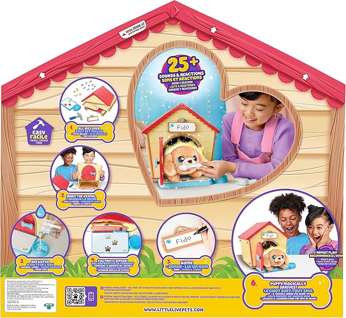 Little Live Pets My Puppy Interactive Plush Toy & Kennel. 25+ Sounds & Reactions. Name Your Puppy and Surprise! It Appears! Gifts for Kids Ages 5+