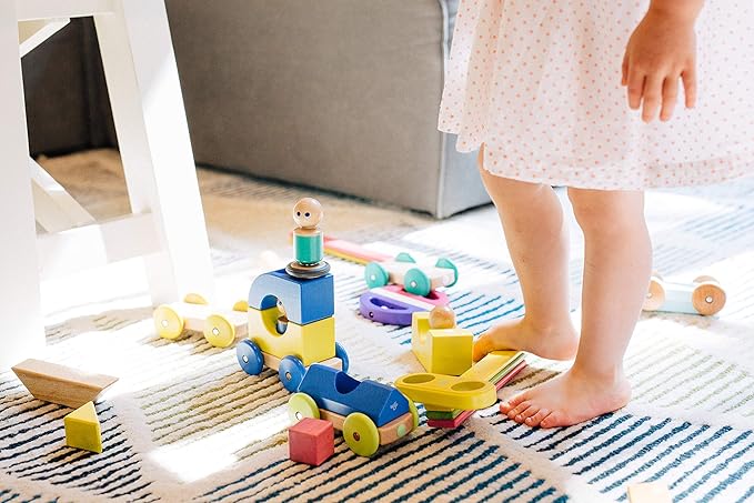 12 Piece Tegu Magnetic Tram Building Block Set, Big Top