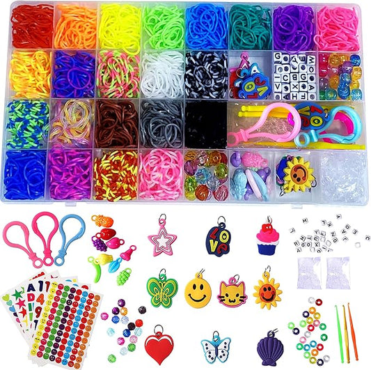 XYTLAX Rubber Band Bracelet Kit, Loom Making Kit for Girl, Loom Bands Refill Kits for Children Boy Girls Gift DIY Friendship Bracelets- Christmas Holiday Gifts