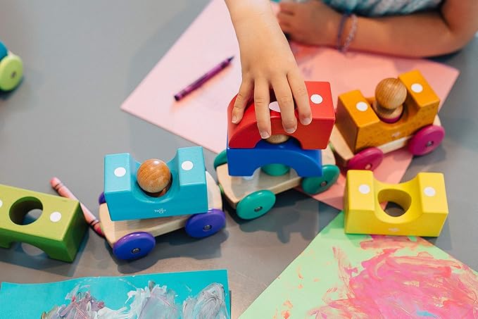 12 Piece Tegu Magnetic Tram Building Block Set, Big Top