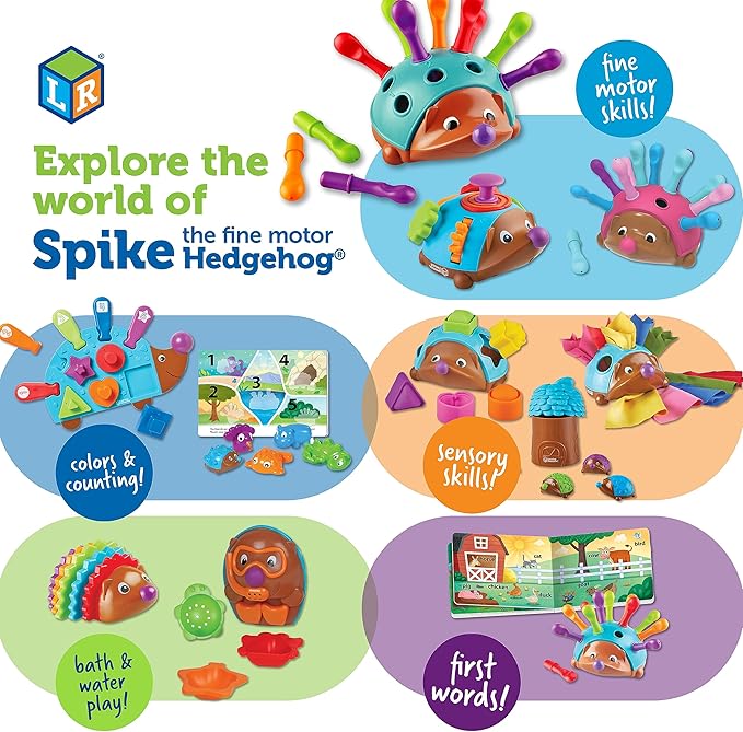 Learning Resources Spike the Fine Motor Hedgehog First Words - Toddler Activity Toys, Preschool Fine Motor Skills, Age 18 Months+